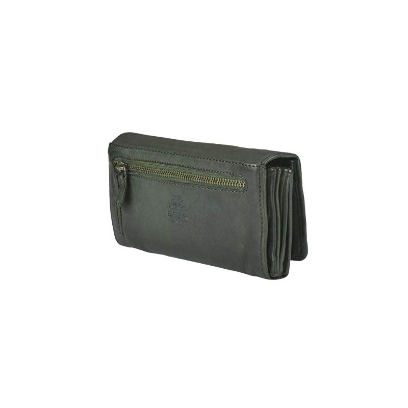 Bear Design Cow Lavato Dames Wallet CL9918 Green, L. Olijf