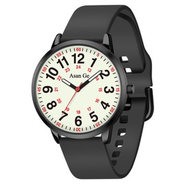 Asan Ge 38MM 3ATM Waterproof Wear Resistant Anti-Scratch Analog Nurse Watch 12/24 Hour Luminouse with Second Hand Military Time Big Face Easy to Read,Soft Breathable Easy to Clean Gift for Women