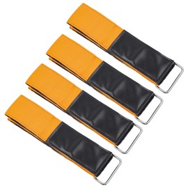 Ladder Straps, Reusable Ladder Rack Straps,Super Reinforced Hook and Loop Ladder Tie Down Straps for Roof Rack Versatile Cargo Straps (Orange 4 Pack)