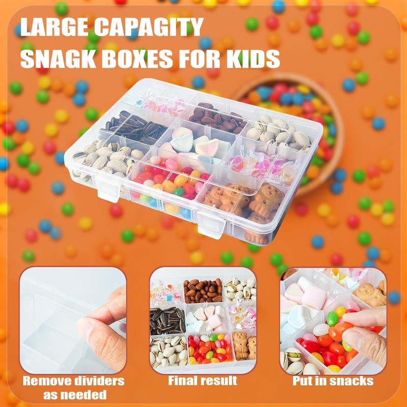 Snack Box for Kids, Snack Box with 18 Removable Grids