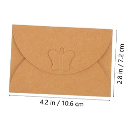 DOITOOL 50PCS Retro Aged Paper Envelopes Classic Butterfly Closure Craft Stationery for DIY Invitations Greeting Cards and Letters