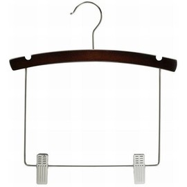 Only Hangers Walnut Wooden Baby Display Hanger w/Clips 10" (50)