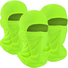 3 Pieces Balaclava Face Face Men, Ski Mask for Men, Summer Breathable Full Face Cover Mask for Motorcycle Cycling Skiing Outdoor Sports Work Fluorescent Green