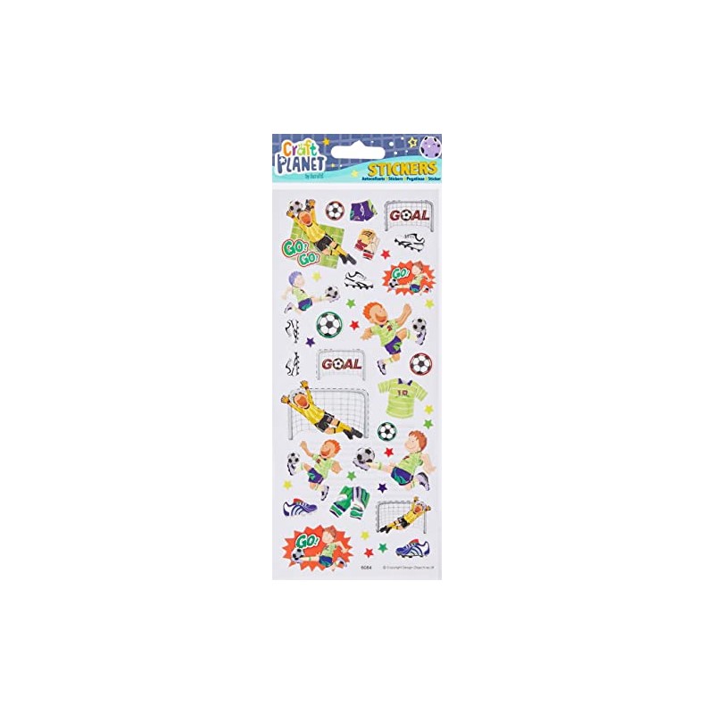 Craft Planet CPT 6561058 Fun Stickers-Football Match, Assorted