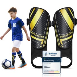 Kids Shin Pads - High Strength Polypropylene Shin Pads Boys for Ages 2 to 15, Skin Friendly & Non Slip Football Shin Pads with Ankle Protection, Exquisite Football Shin Guards Gift Box for Kids