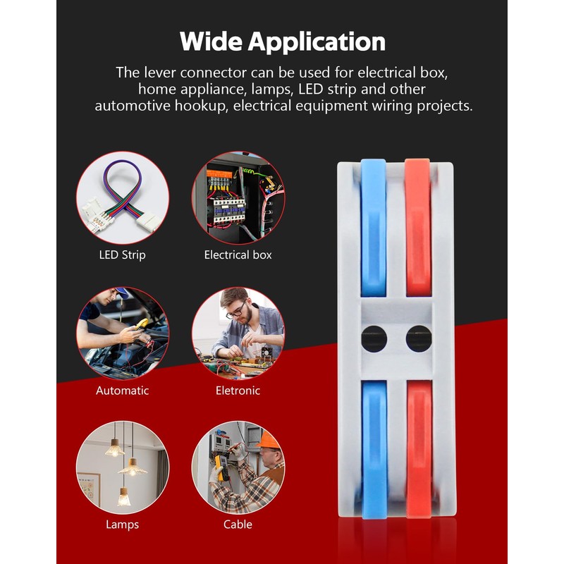 ALITOVE 2 Wire Connectors Push-in 25pcs Lever Nuts Quick Connect