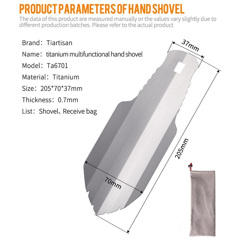 IMCCZONY Pure Titanium Ultralight Potty Trowel Outdoor Compact Poop Shovel/Trowel