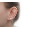 Earrings Sterling Silver Ear Climbers Long Curved Bar Studs