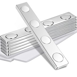 MAGXCENE Strong Rare Earth Neodymium Magnets, 6 Pack Unbreakable Strong Magnets Self-Adhesive Heavy Duty Bar Magnet for Tool Storage Office Kitchen Home, 2.3'' x 0.4''x 0.08''