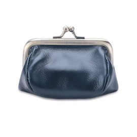 Kaaipee Coin Purse Genuine Leather Coin Case for Men and Women, blue (dark)