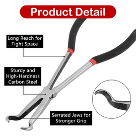Electrical Disconnect Pliers, Hose Grip Pliers Hose Removal Pliers Electrical Disconnect Tool Radiator Hose Pliers Automotive, Long Spark Plug Removal Pliers for Electrical Connectors (11 Inch)
