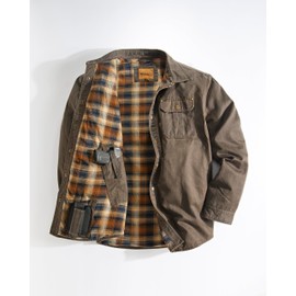 Venado Bountyman Cotton Suede Concealed Carry Shirt Jacket - Chore Coat for Men (Moose Brown, X-Large)