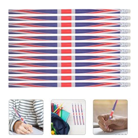 STOBOK British Flag Pencils, Pack of 60 Pencils, British Union Jack Flag, Patriotic Pencils, England Flag Pencils, Eraser, School, Office Supplies