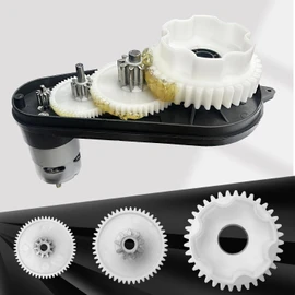 2Pack 1.9cm/0.74in 24V RS555 40000RPM Fast Drive Motor Gearbox for Power Wheels Motor Upgrade,1.6cm/0.61in High Speed Steel Gears Motor Gearbox for Kid's Ride on Toys Car Replacement Parts,18V 20V