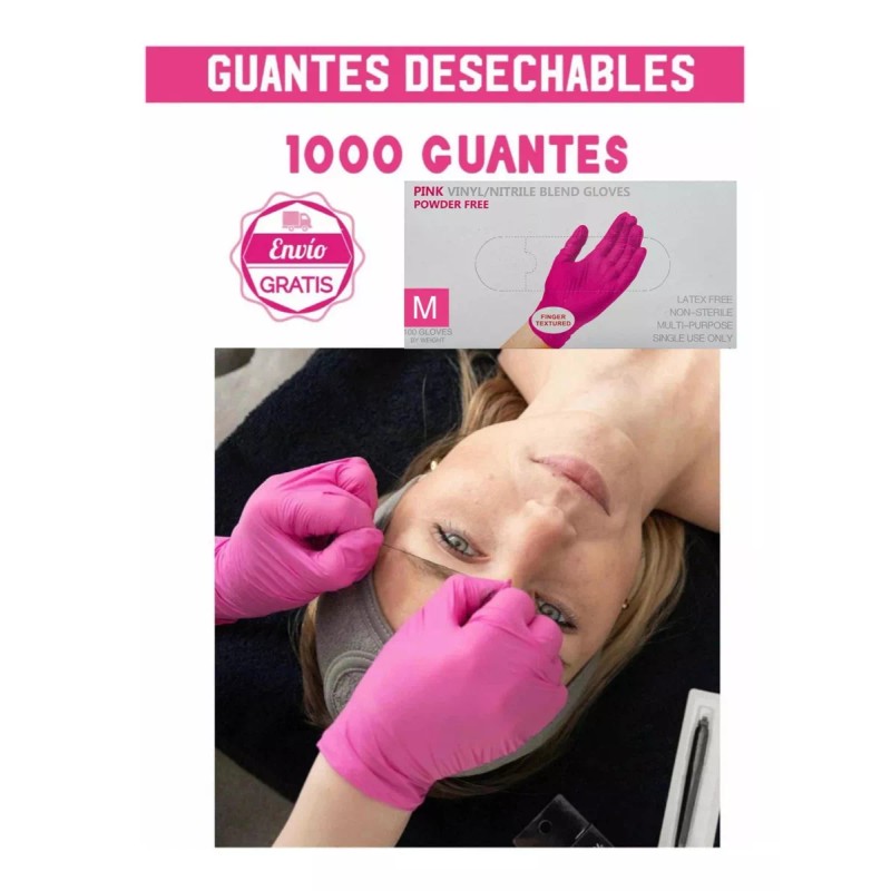 Strong gloves Guantes Desechables Rosa Talla M 1000 Guantes