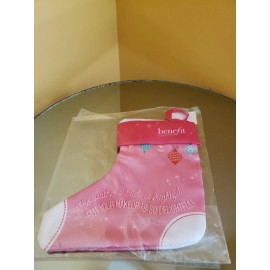 Benefit Cosmetics Holiday Christmas Pink Mini Stocking w/ hanging string Cute!