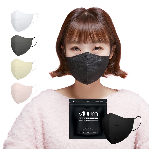 Fromseed KF94 Bium Eco Breeze L Black Non-Woven Mask 3D Mask, 25 Masks, Large 3-Layer Construction