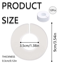 12Pcs Strong Clothing Rack Size Dividers Thick Durable Closet Wardrobe Dividers Useful Closet Rack Dividers Hangers for Sorting Clothing Size