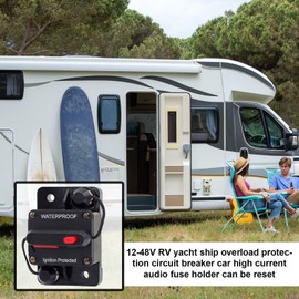 Audio Circuit Breaker - Car Stereo Inline Fuse Holders Inverter | Rv Amps Overload Protection Switches for Solar System