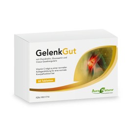 Aura Natura GelenkGut – Glucosamin & Chondroitin Gelenkkapseln angereichert mit Vitamin C und Kollagen – 60 Tabletten – 1 Monat Vorrat