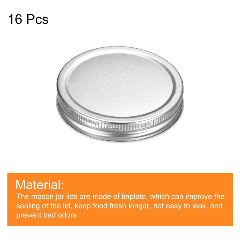 QUARKZMAN Preserving Jar Lids, Pack of 16, Tinplate Mason Lids