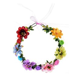 Eterspr Flower Wreath Hair, Flower Wreath Flower, Flower Headband Adjustable, Flower Garland Headbands for Women, Wedding, Beach Party, Festival, Celebration