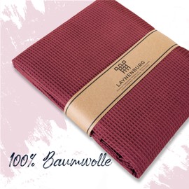 LAYNENBURG Premium Bedspread, 150 x 200 cm, Waffle Piqué, 100% Cotton, Lightweight, Summer Blanket, Waffle Look, Cotton Blanket as Bed Throw, Sofa Throw, Sofa Throw, Sofa Blanket (Burgundy)