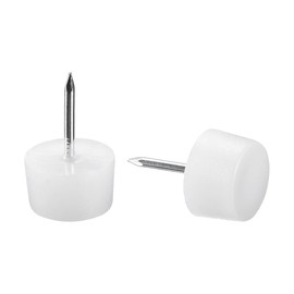 sourcing map Furniture Feet Nail Plastic Glide Nails Chair Table Leg Protector Pads 14mm Dia 20pcs