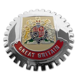 Generic Great Britain Coat of Arms Grill Badge Emblem for Trucks and Cars, Stainless Steel