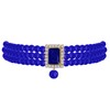 Aheli - Gargantilla con cuentas de cristal tradicional indio azul
