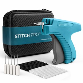 STITCH PRO Stitch Gun for Clothes | Stitchy Quick Clothing Fixer with 5 Needles, 500 Fasteners & Premium Carry Case | Micro Tagging Gun Kit for Hemming, Sewing, Quilting & Repairs
