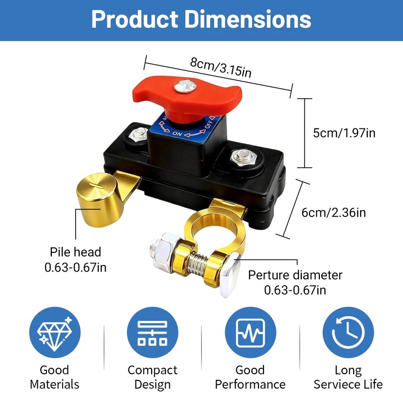 2Pcs Car Battery Cut Off Switch, Car Battery Power Cut