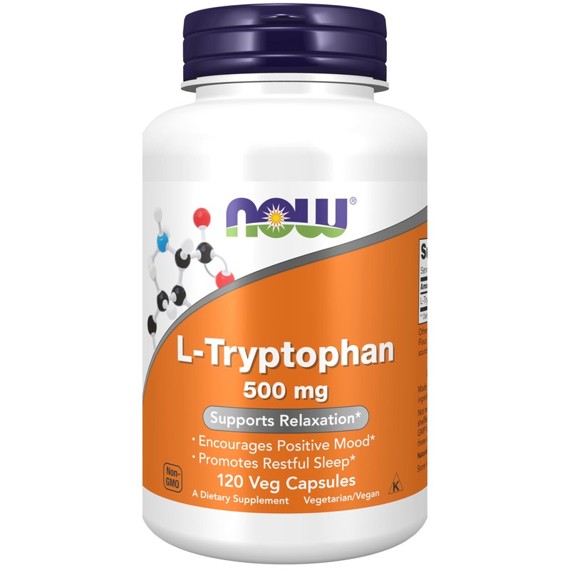 NOW L-Tryptophan 500 mg,120 Veg Capsules