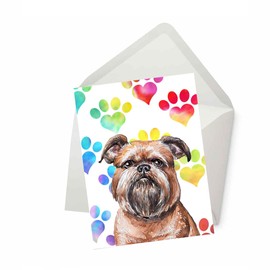 Brussels Griffon Dog Greeting Card, Card for Wife Husband Boyfriend Girlfriend Dog Mom Dad, Card for Him Her Friend Brother Sister, Watercolor Cards with Envelopes, Sympathy Card Loss of Dog, Cute Dog Card (5x7")