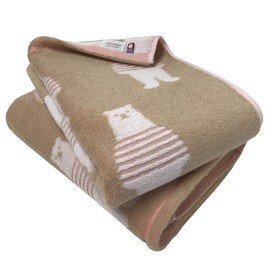 Imabari Towels, Bath Towels, Set of 2, Brand Certified, 23.6 x 47.2 inches (60 x 120 cm), Brown 2 Pieces, Border Bear Pattern, Cute, Fluffy, Water Absorbent, Quick Drying (2 Brown)