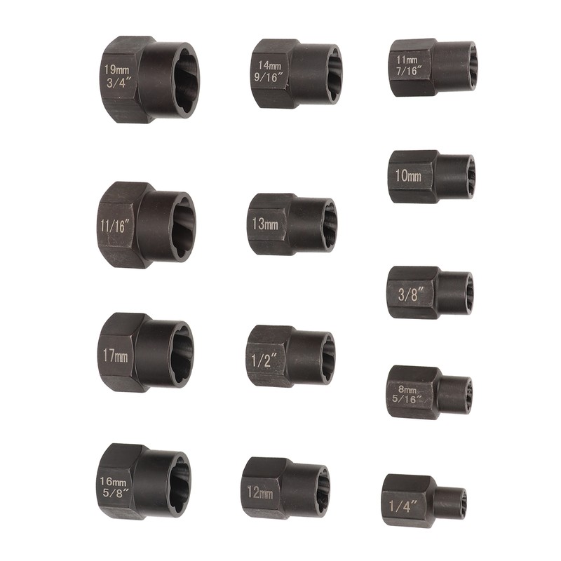 13pcs Stud Nut Remover Set Professional Chromium Molybdenum Steel Damaged