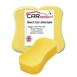 Giant Car Sponges (2 Pack) - Large Car Wash Sponges From Car Bright - Perfect for Car Care, Window Cleaning, Wheel Cleaning and Motorbikes - Made in the UK