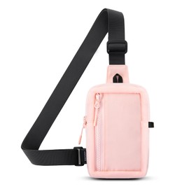 USHAK Small Sling Bag Crossbody Backpack for Men and Women Pink