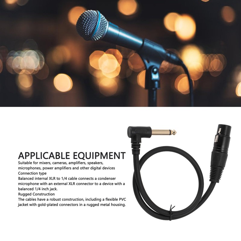 Cable Mono XLR Hembra a Macho de 6,35 Mm, XLR