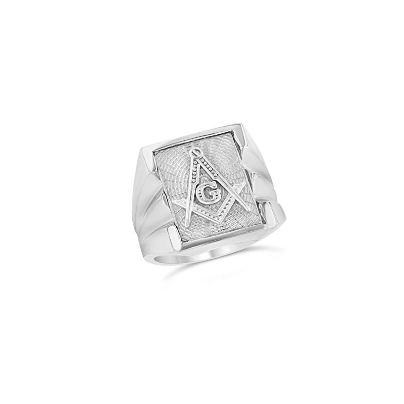 Men's Masonic Freemason Square & Compass Ring in Solid Sterling