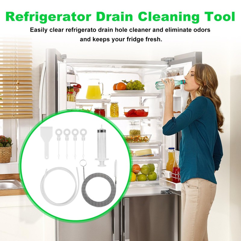 BZTT 8 PCS Refrigerator Drain Cleaning Tool - Fridge Water