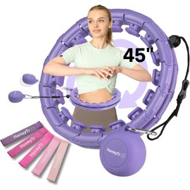 Weighted Hula Circle for Abs & HIPS - Smart Weighted Fitness Hoop for Exercise – Adjustable Smart Hoop for Waist Sizes 25–45 Inches – Home Workout Equipment by HoneyTr - Color: pink