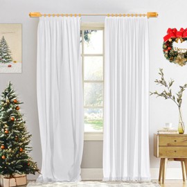 FS KEEWO 64" Blackout Curtain Panels with Orange 10-78" Flexible Curtain Rod for Windows, Home Decor Cuttable Track, Adjustable Wire with Shades for Office Porch Doors Window Treament Set