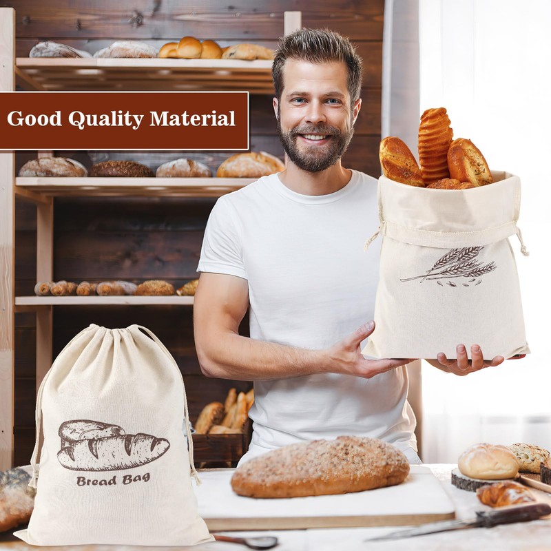 Augshy Bread Bags, 2 Pack Bread Bags for Homemade Bread,