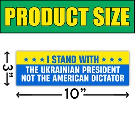 BAVAHA [10"x3"] I Stand with Ukrainian not The American Dictator Magnet Ukrainian Flag Ukraine Car Magnet Support Ukraine Freedom Gifts Resist Political Magnetic Bumper Sticker for Car Truck Auto