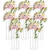 Geetery 8 Pieces Tall Acrylic Vase Wedding Centerpieces Clear Flower