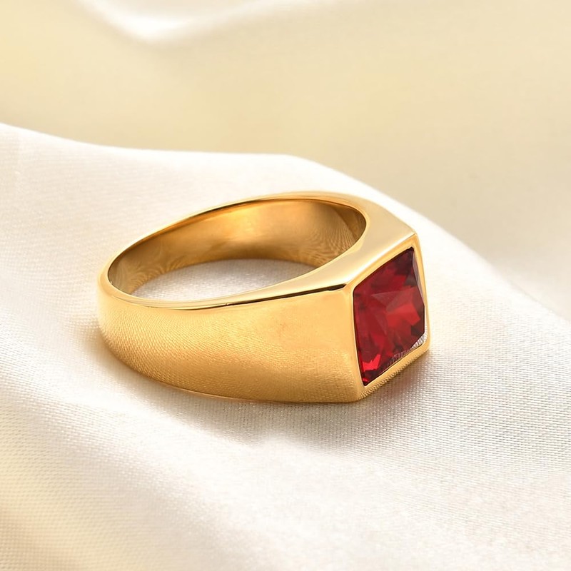 MYNENEY Black/Bule/Red/Yellow Stone Men Rings Classic Statement Signet Ring Gemstone