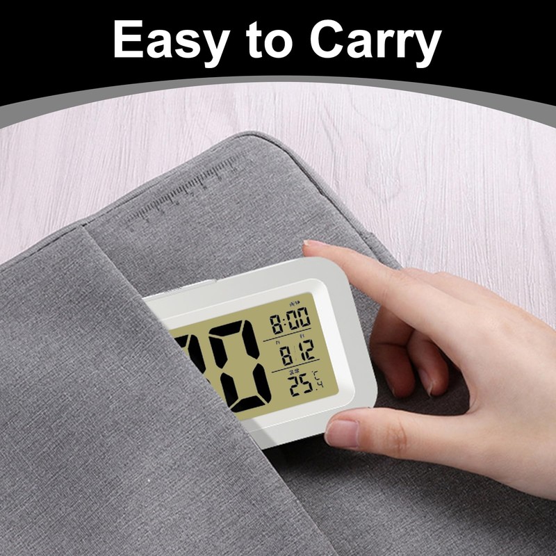 ripefun Digital Alarm Clock with Large LED Display – Portable