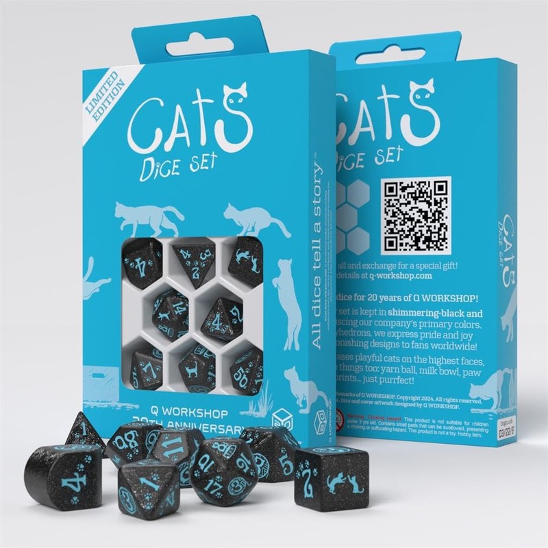 Q-Workshop 20 Years: Cats Dice Set (8)