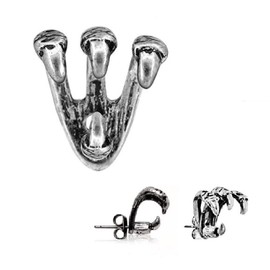 "Trident Triple" Claw Cartilage Earring 316L Stainless Steel (Sold as Pair)
